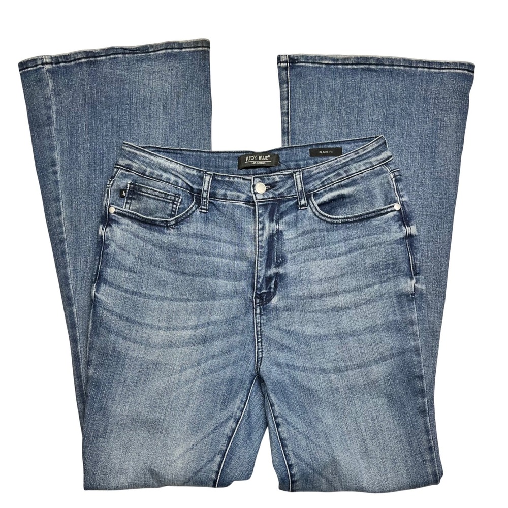 Judy Blue Light Wash Wide Leg Flare Jeans